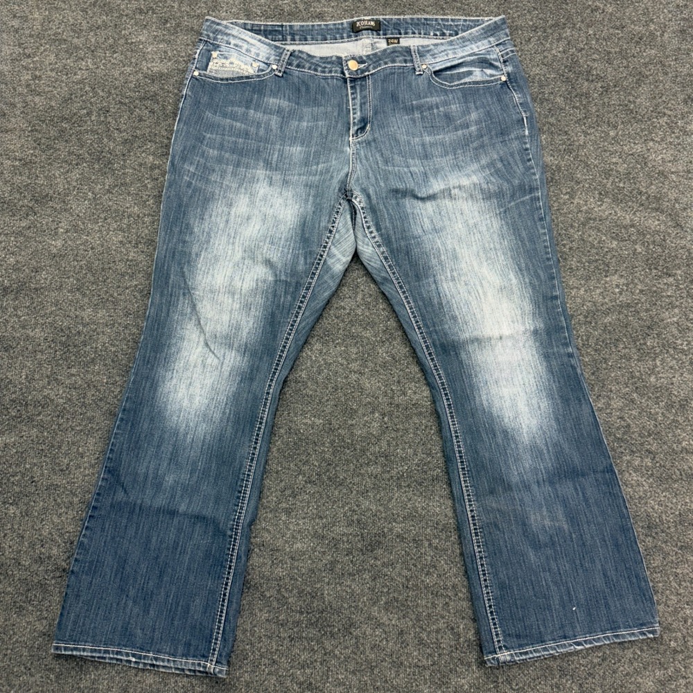 ZCO Jeans Bootcut Jeans Women 24W Blue Embroidered Lace Western Y2K Rodeo